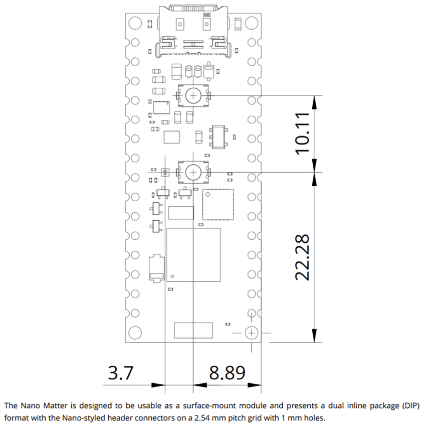Mechanical Drawing - Arduino ABX00137 Nano Matter Board